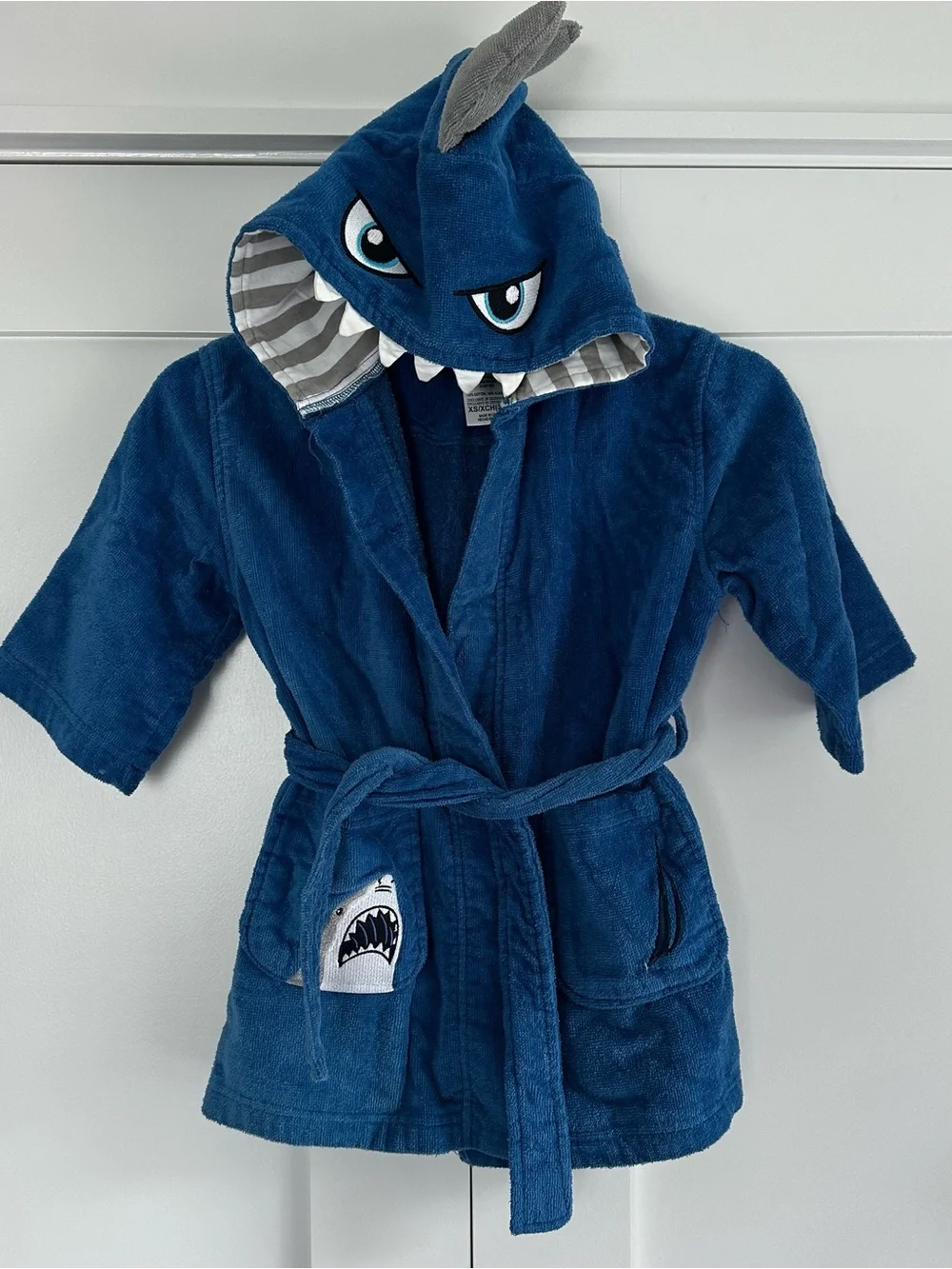Kids Shark Hooded Bath Robe - Blue